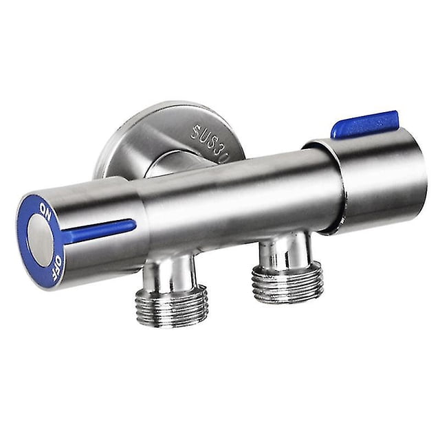 Yaju Bathroom Washing Machine Faucet Double Handle Stainless Steel Cold Water Faucet(1pcs,sliver)