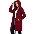 thumbnail image 5 of NTACZA Womens Sweatshirt Drawstring Long Sweatshirt Hoodies Zip Up Comfort Long Sleeve Coat with Pockets Outerwear Red S, 5 of 8