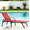 Blue, variant on Betcozy Folding Camping Cot, Adjustable Reclining Lounge Chair with Pillow for Patio Lawn, Beach, Supports 250LBs, Red