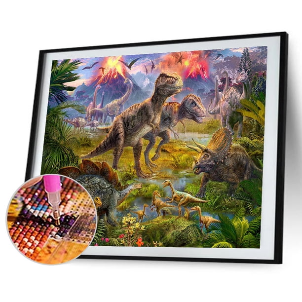 Cuadros Decorativos 5D diamante pintura dinosaurios completo cuadrado taladro DIY mosaico imagen decoración del hogar JShteea Nuevos Originales