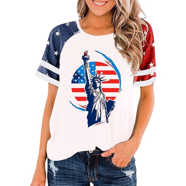 Top Plisado Gradiente de las Mujeres, Cuello de la Tripulación Manga Corta Blusa Suelta para el Hogar Y el Uso Diario, Ligera Túnica de Moda Casual