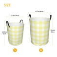 thumbnail image 5 of Balery Lemon Yellow Checkboard Round Laundry Basket with Handles Waterproof Freestanding Laundry Hamper for Clothes Toys in the Dorm and Family-Small, 5 of 8