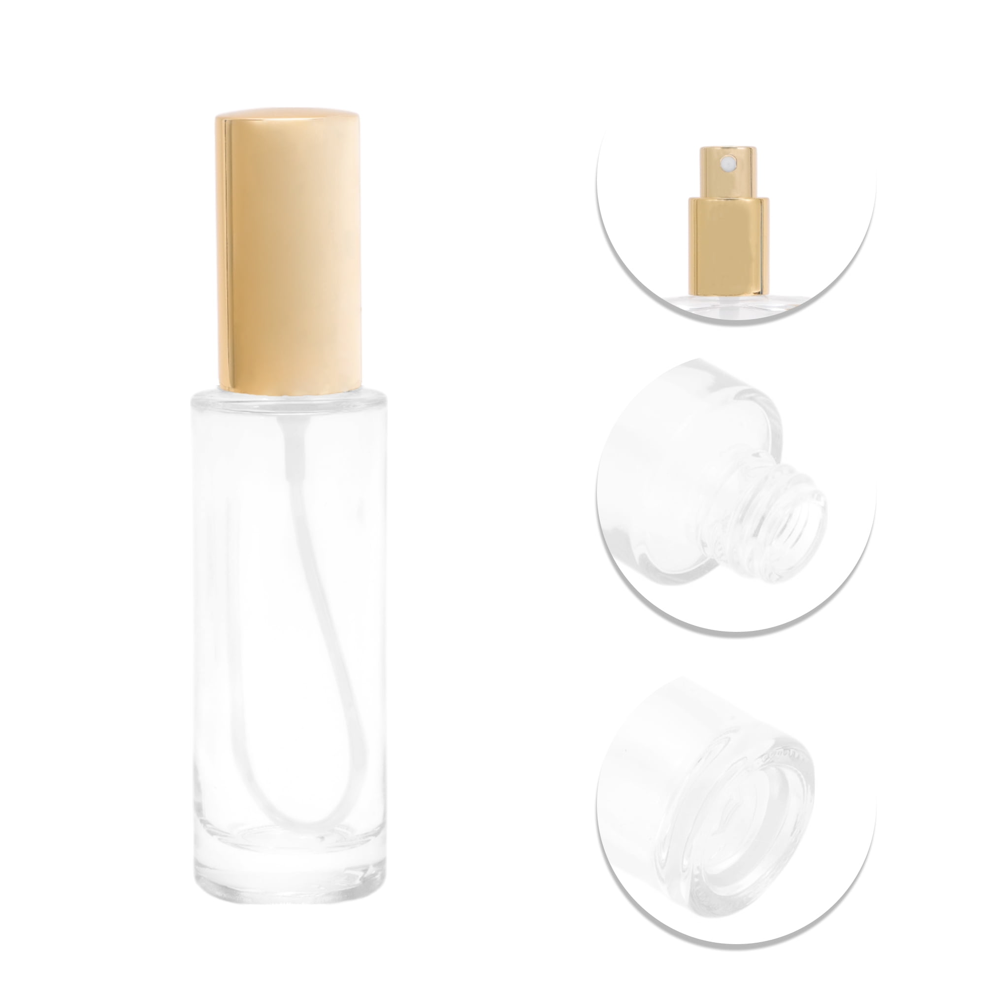 Unique Bargains Elegant 30ml/1oz Perfume Bottle with Spray 1 Pc Gold Cylindrical Bottle