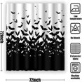 thumbnail image 3 of Halloween Bat Shower Curtain Black Spooky Bats Animal Bathroom Curtain 72X72 inch Washable Polyester Gothic Horror Halloween Bathroom Bathtub Decor Accessories with 12 Hooks YLFNPA0138, 3 of 6