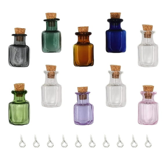 Kitandove Mini Glass Jars Transparent 10Pcs For Diy Art Crafts