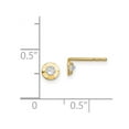 thumbnail image 2 of 14k Solid Yellow Gold Cubic Zirconia Post Earrings Stud Earring for Women, 2 of 2
