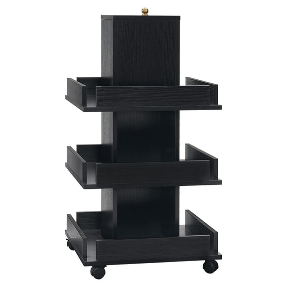 BarberPub Multi-Functional Salon Trolley with Wheels, 3-Tier Storage Equipment, Mobile Beauty Cart 2038
