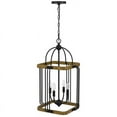 thumbnail image 4 of Cal Lighting Ripon 4-Light Metal & Wood Chandelier in Oak/Matte Black, 4 of 5