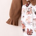 thumbnail image 6 of PatPat 2pcs Baby Brown Ribbed Long Sleeve Splicing Animal Print Jumpsuit with Headband Set,Winter Infant Suspender Overalls 0-18 Month, 6 of 8