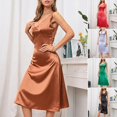 thumbnail image 2 of Women\'s Dresses Backless Swing Dress Sleeveless V-neck Long Maxi Dress SolidGreen, 2 of 5