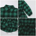 thumbnail image 5 of FYMNSI Christmas Matching Family Outfits Mommy and Me Green Plaid Dresses Father Son Button Down Shirts Xmas Photoshoot Set (Women L), 5 of 6