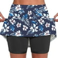 thumbnail image 2 of Iyufng Shorts for Women Plus Size Shorts,Women's Flower Print Pleated Tennis Skirts Athletic Stretchy Yoga Fake Two Piece Shorts Skirt, 2 of 7