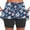Blue#5, variant on LEBONYARD Plus Size Shorts for Women Pull-on,Women's Seam-Free Comfort Yoga Skort,Women's Summer Flower Print Pleated Tennis Skirts Stretchy Yoga Fake Two Piece Shorts Skirt Blue L