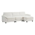 thumbnail image 4 of Capri 122" Oversized Sectional Couch, L Shaped Cloud Couch, Convertible Sofa Set for Living Room, Teddy Fleece, White, 4 of 9
