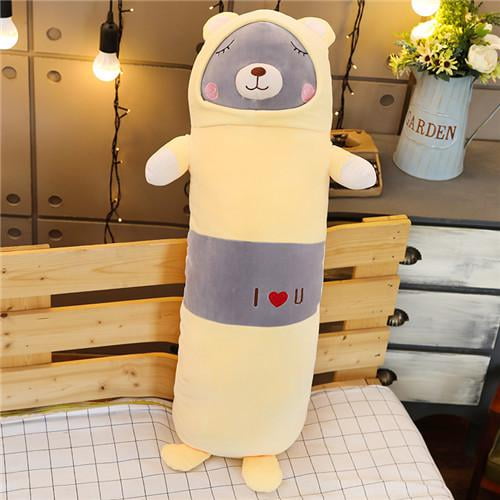 Cojín de peluche suave y lindo para niños, osito de peluche, cerdo, pato, animal de dibujos animados, regalo de cumpleaños con interruptor, novedad, 65/90/120 cm