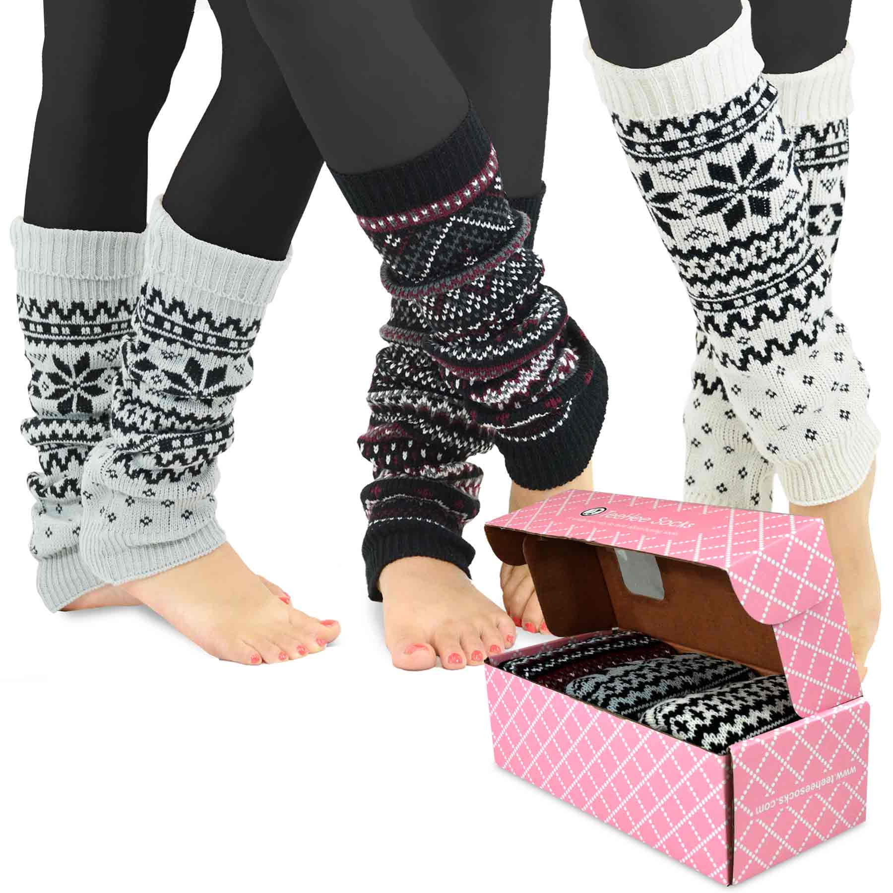 TeeHee Gift Box Women's Fashion and Christmas Holiday Leg Warmers Multi