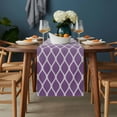 thumbnail image 2 of Purple Ombre Stripe Table Runner - 120 Inch Long, Kitchen Dining Table Runner Dresser Scarves, Modern Abstract Art Gradient Striped Farmhouse Decor for Coffee Tables Wedding Party Banquet, 2 of 8