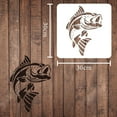 thumbnail image 2 of Fish Stencil Template 12"x12"/30x30cm Square Trout Fish Painting Stencil Template Reusable DIY Stencil Template for Home Decor (White) DIY, 2 of 9
