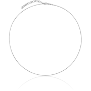 14K Solid White Gold 0.8mm Twisted Neck Collar Neckwire Chain Cuff Choker Necklace