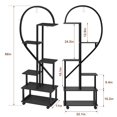 thumbnail image 2 of 2 Pack 6 Tier Tall Plant Stand Metal Indoor Plant Stand with Detachable Wheels Half Heart Shape Plant Stands with Drawers Large Plant Display Stand for Home Patio Lawn Garden Balcony, 2 of 7