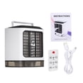 thumbnail image 2 of Portable Mini Air Conditioner with 433MHz Remote Control Desktop Air Cooler Humidifier USB Mini Fan with LED Light for Home or Office, 2 of 7