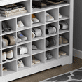 thumbnail image 5 of 5-Tier Shoe Storage Cabinet, White Freestanding Shoe Rack with 26 Cubbies, Modern Wooden Shoe Organizer with 24 Pair Shoe for Entryway, Closet, Living Room, White, 5 of 6
