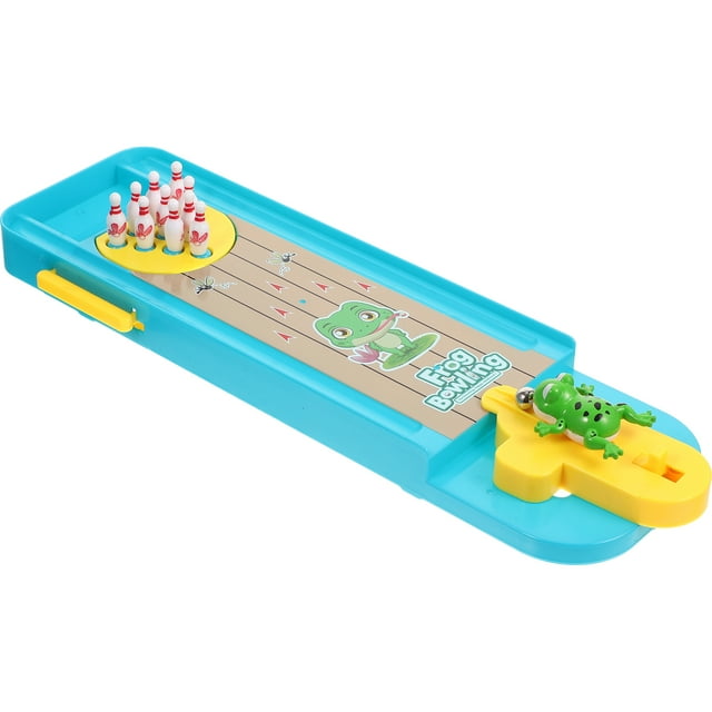 1 Set of Mini Bowling Game Frogs Bowling Toy Desktop Mini Bowling Parent-child Interactive Toy