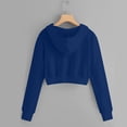 thumbnail image 4 of Girls Zip up Hoodie Cropped B Kids Fashion Casual Sweatshirt Tween Solid Color Crop Jackets Fall Tops Pockets Royal Blue 140, 4 of 6