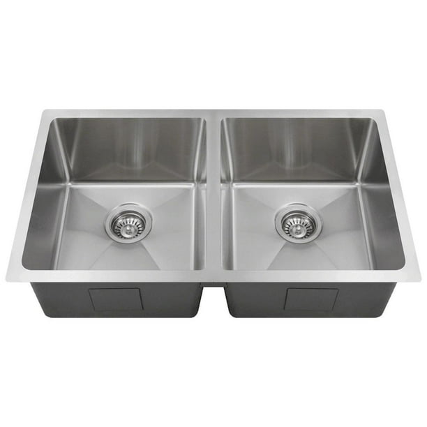 3120d 18 Gauge Undermount Stainless Steel 31 In Double Bowl Kitchen Sink Com Double Bowl Kitchen Sink, Divided Farmhouse Sink