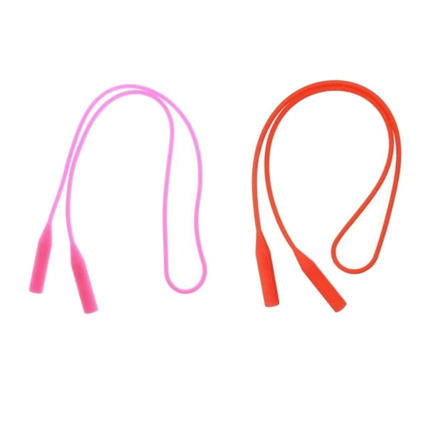 2 correas de silicona para gafas de sol, correa antideslizante, soporte Rosado rojo