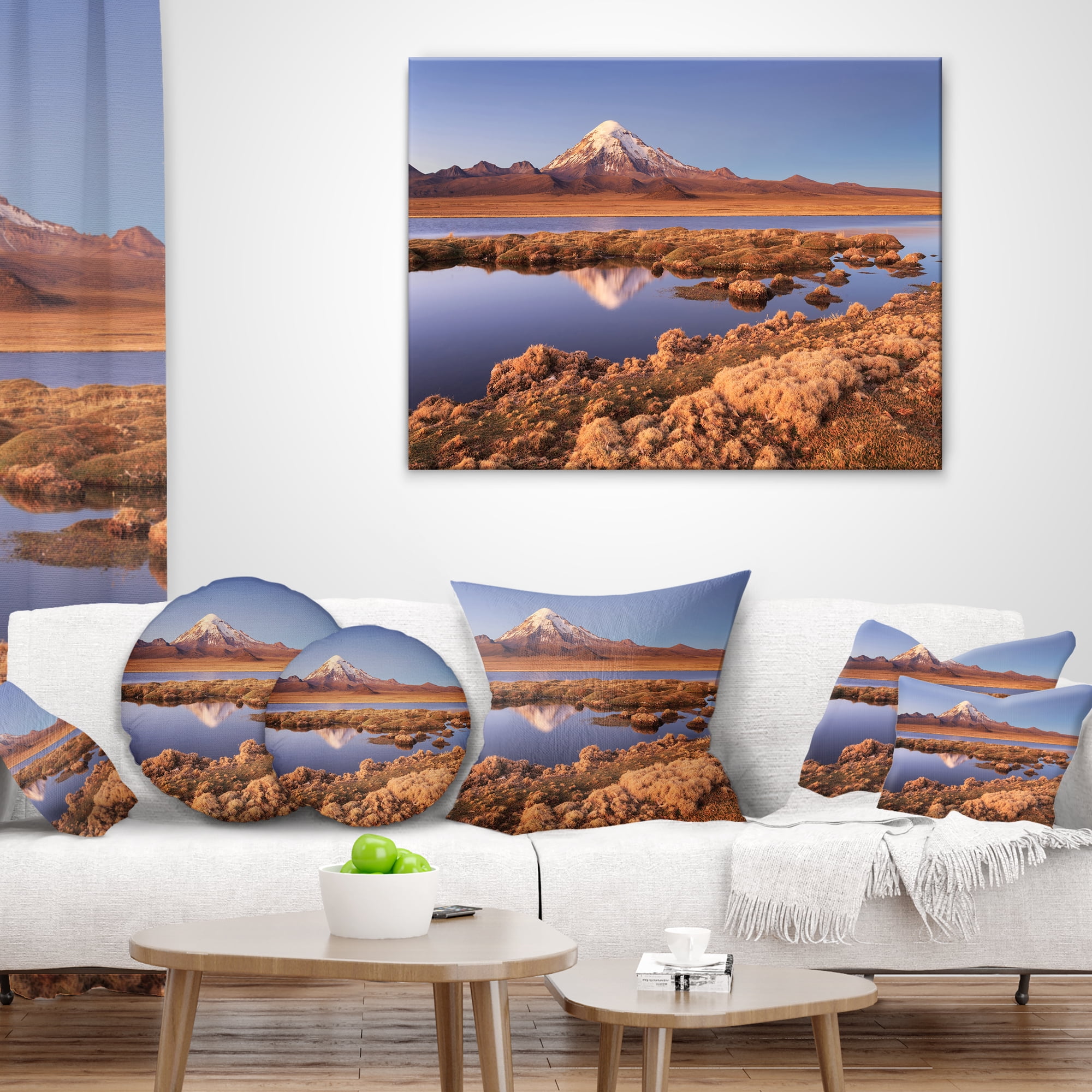 Designart Sajama National Park Bolivia - Landscape Printed Throw Pillow - 12x20