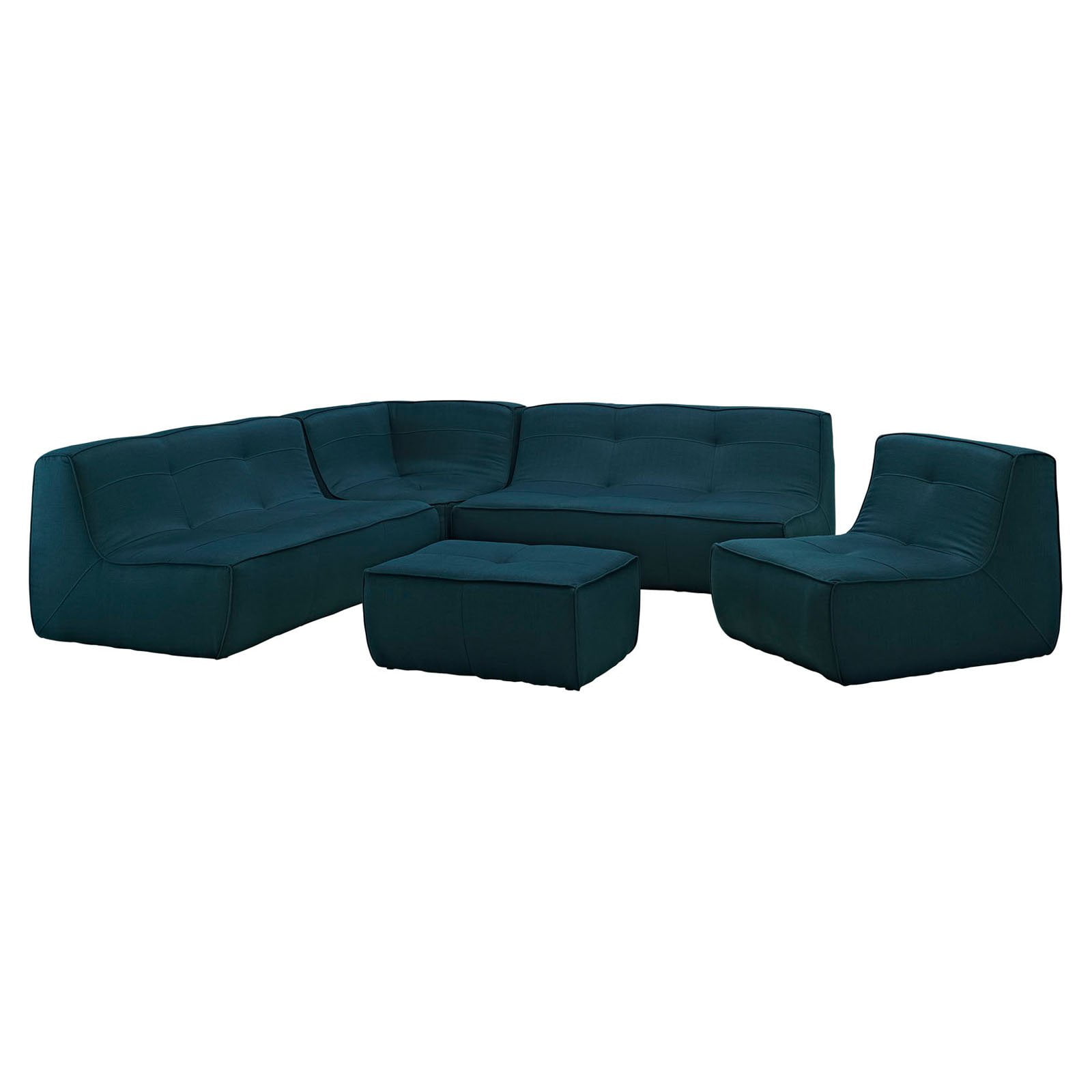 Modway Align 5 Piece Upholstered Sectional Sofa Set Azure throughout Astounding Align Azure Upholstered Sectional Sofa Set you must have