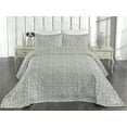 thumbnail image 2 of Ambesonne Geometric Quilted Bedspread Set 3 Pcs, Abstract Stone Print Art, Queen, Coconut Pale Grey and Ivory, 2 of 4
