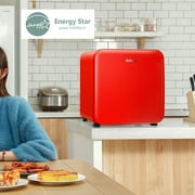 Costway 1.6 Cubic Feet Compact Refrigerator Reversible Door Mini Fridge Red