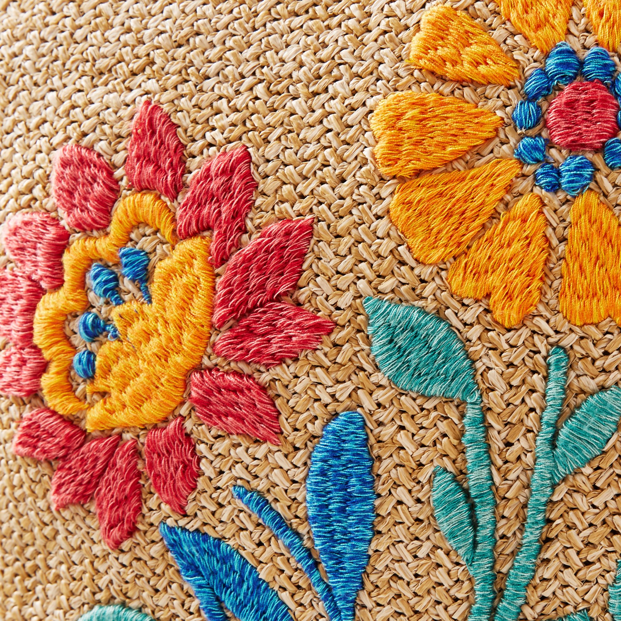 The Pioneer Woman Embroidered Tan Outdoor Pillow, 16" x 16" - image 3 of 9