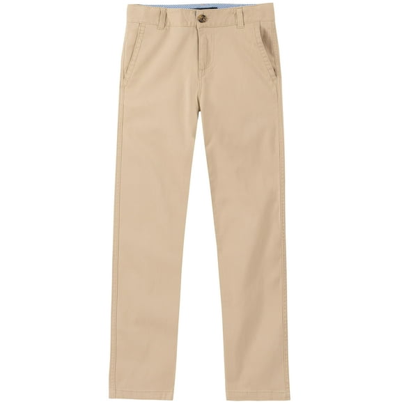 Pantalones Tommy Hilfiger Academy Chino Travel para niños, color caqui, talla 3
