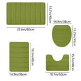 thumbnail image 3 of Tainini Clearance!!! Memory Foam Toilet Bath Mat Set for 4 Pcs Toilet Mats, Soft and Comfortable, Super Water Absorption, Non-Slip, Thick, Machine Wash and Easier to Dry for Bathroom(Green), 3 of 9