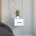 thumbnail image 2 of Tuhome Boa Floating Nightstand, Wall-Mounted Single Drawer Design with Handle- White, 2 of 12