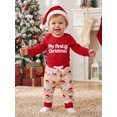thumbnail image 4 of RUINIXCW Baby Boy Christmas Outfit Long Sleeve Romper Pattern Pants Hat 3Pcs Set, 4 of 8