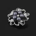 thumbnail image 4 of Broche Salvador Flor Imitación Perla Plata Gris, 4 of 6