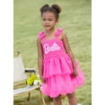 thumbnail image 2 of Barbie Toddler Girls Tutu Dress Bow Strap Smocked Bodice Tiered Tulle Skirt Party Birthday Dress for Kids Sizes 3-4Y, 2 of 12