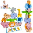 thumbnail image 1 of Juguetes Montessori Oukitoymer004 Bloques De Animales De Madera Apilables 10 Piezas, 1 of 5