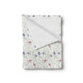 thumbnail image 2 of Floral Soft Flannel Fleece Throw Blanket, Hand Drawn Aquilegia Flower Botanical Corsage in Spring Tones, Cozy Plush for Indoor and Outdoor Use, 50" x 60", Blue Violet Green, by Ambesonne, 2 of 5