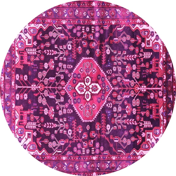 Ahgly Company Indoor Round Persian Pink Traditional Area Rugs, 4' Round