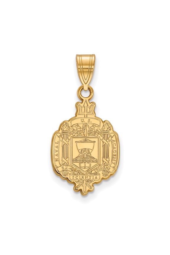 925 Sterling Silver With GP LogoArt Navy Large Crest; for Adults and Teens; for Women and Men