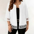 thumbnail image 6 of Fengqque Women's Fashion Casual Lace Seven Quarter Sleeves Round Neck Slim Fit Cardigan White XL(XL), 6 of 8