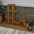 thumbnail image 5 of Sunnydaze 35.75" x 9.75" x 36.25" 7-Tier Brown Meranti Wood Outdoor Plant Stand, 5 of 8
