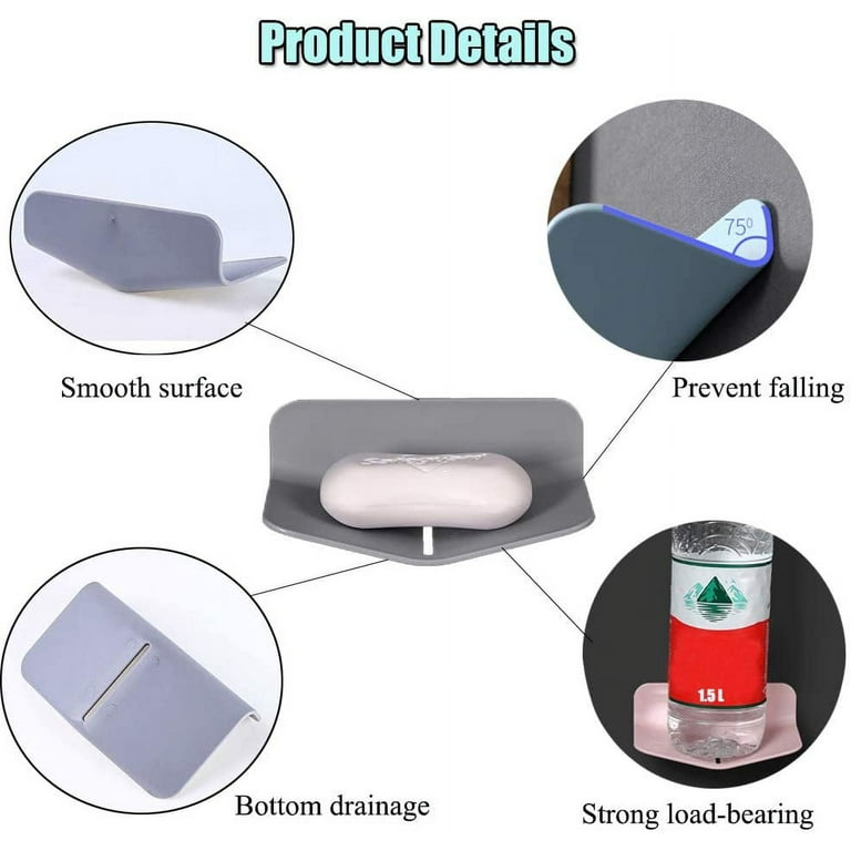 1 Piece Rubber Soap Dish No Drilling Self-Draining Soap Disc For Bathroom  Soap Saver Shower