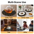 thumbnail image 2 of Black Moroccan Round 13 Inch Placemats Set of 6, Geometric Abstract Art Modern HeatResistant Non Slip Place Mats for Dining Table, Wipeable Braided Kitchen Table Mats for Housewarming, 2 of 9