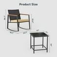 thumbnail image 4 of Asofer 3 Pieces Patio Bistro Wicker Chairs , All-Weather Outdoor Rattan Conversation Set with Glass Table for Lawn, Poolside, Porch,Beige, 4 of 8